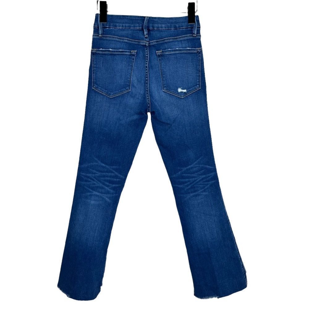 Frame Le Crop Mini Boot in Decades Blue Rips Size 26 - Picture 7 of 16